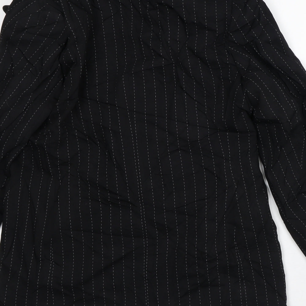 Hauber Womens Black Striped  Jacket Blazer Size 12