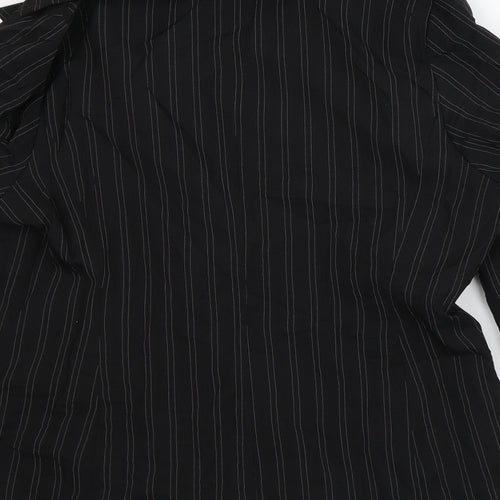 AMARANTO Womens Black Striped  Jacket Blazer Size 18