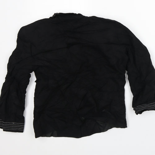 Zara Womens Black Striped  Jacket Blazer Size 8