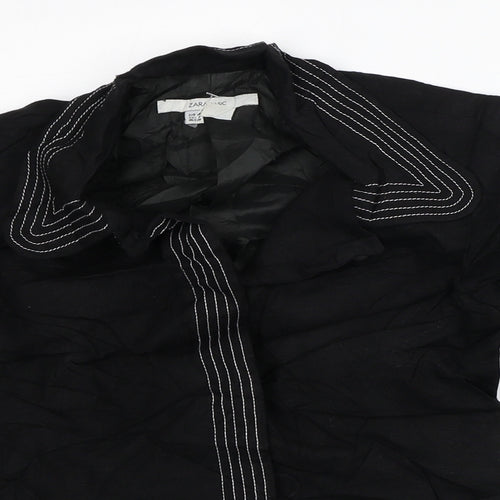 Zara Womens Black Striped  Jacket Blazer Size 8