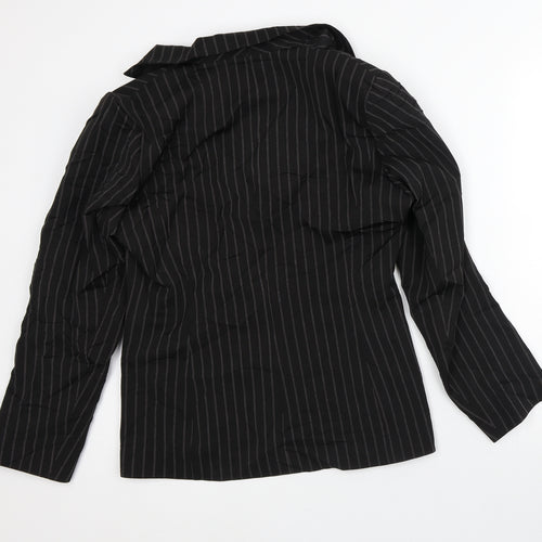 Ellie Louise Womens Black Striped  Jacket Blazer Size 12