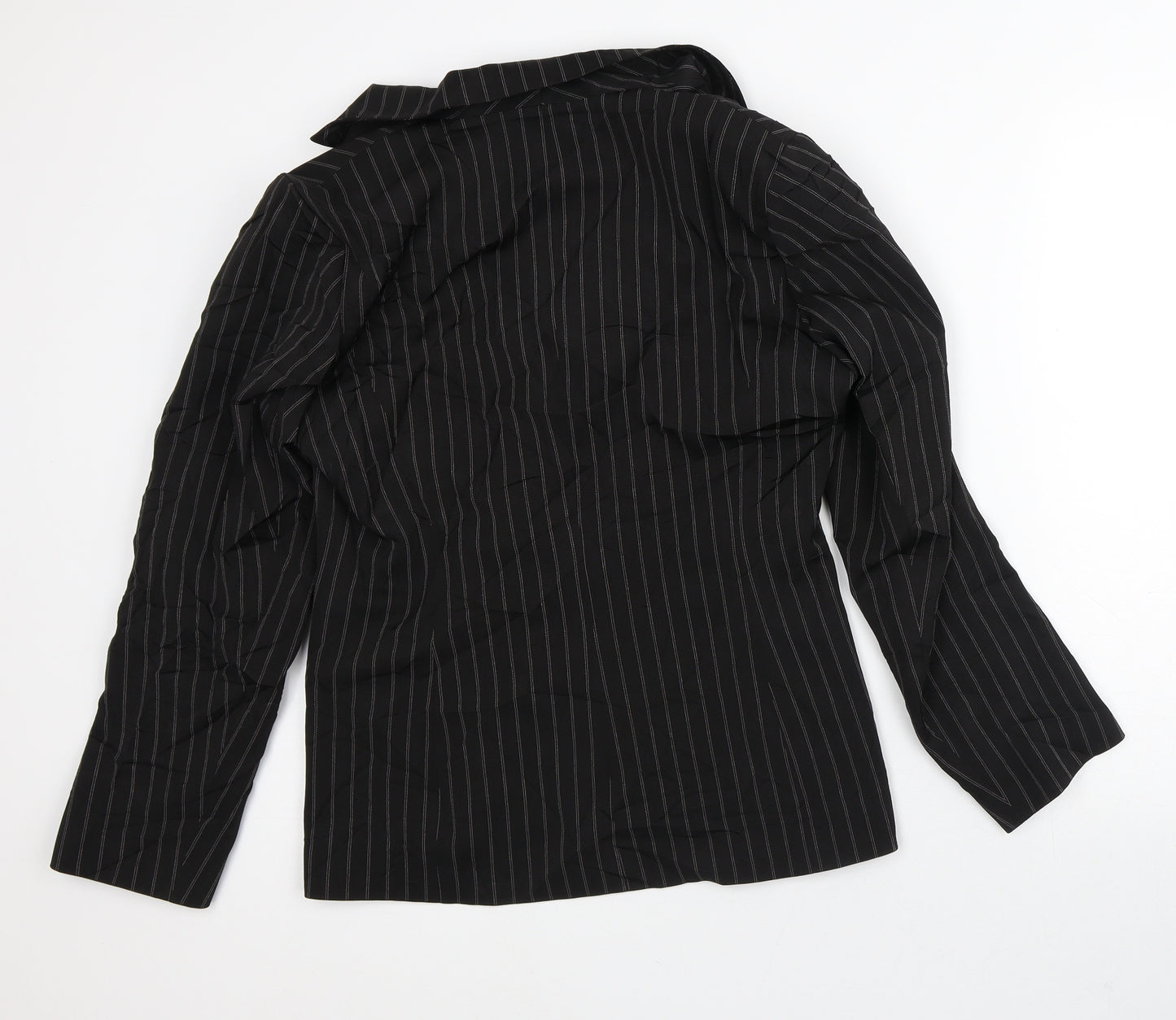 Ellie Louise Womens Black Striped  Jacket Blazer Size 12