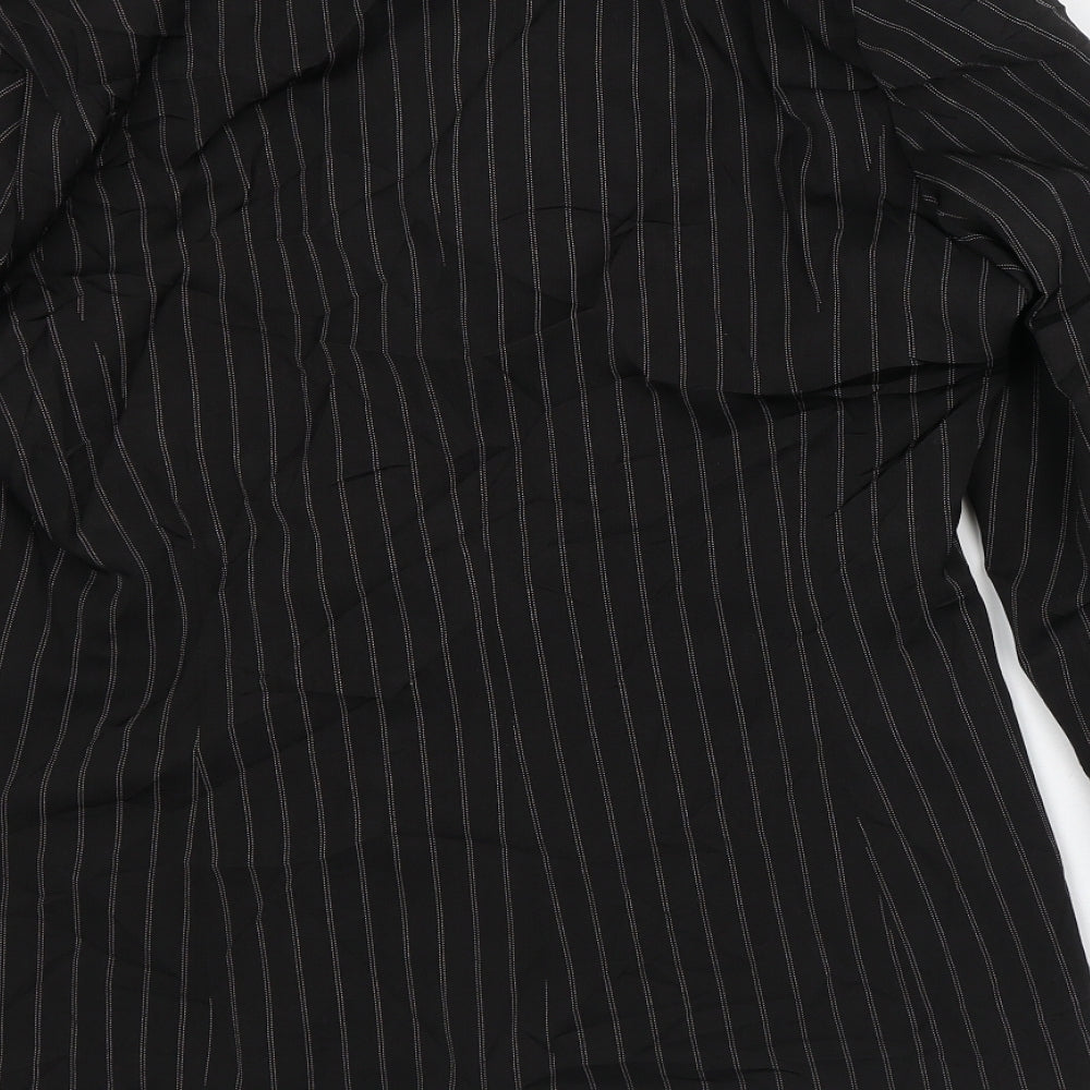 Ellie Louise Womens Black Striped  Jacket Blazer Size 12