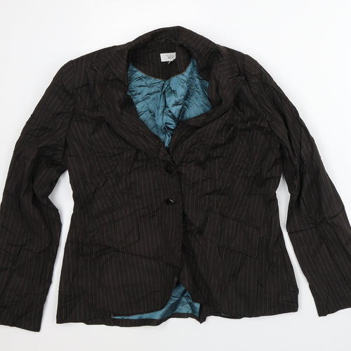 NEXT Womens Brown Striped  Jacket Blazer Size 16