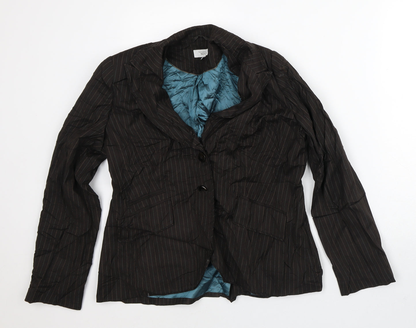 NEXT Womens Brown Striped  Jacket Blazer Size 16
