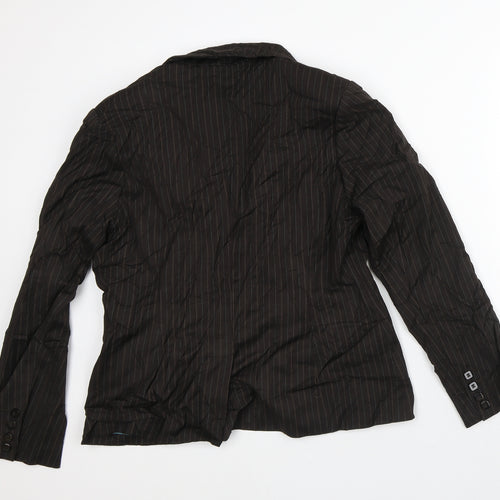 NEXT Womens Brown Striped  Jacket Blazer Size 16