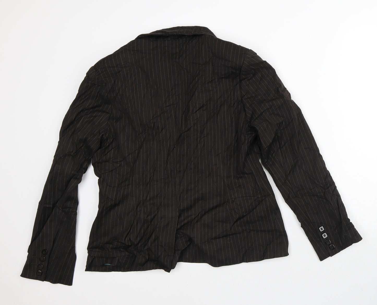 NEXT Womens Brown Striped  Jacket Blazer Size 16
