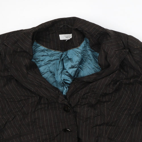 NEXT Womens Brown Striped  Jacket Blazer Size 16