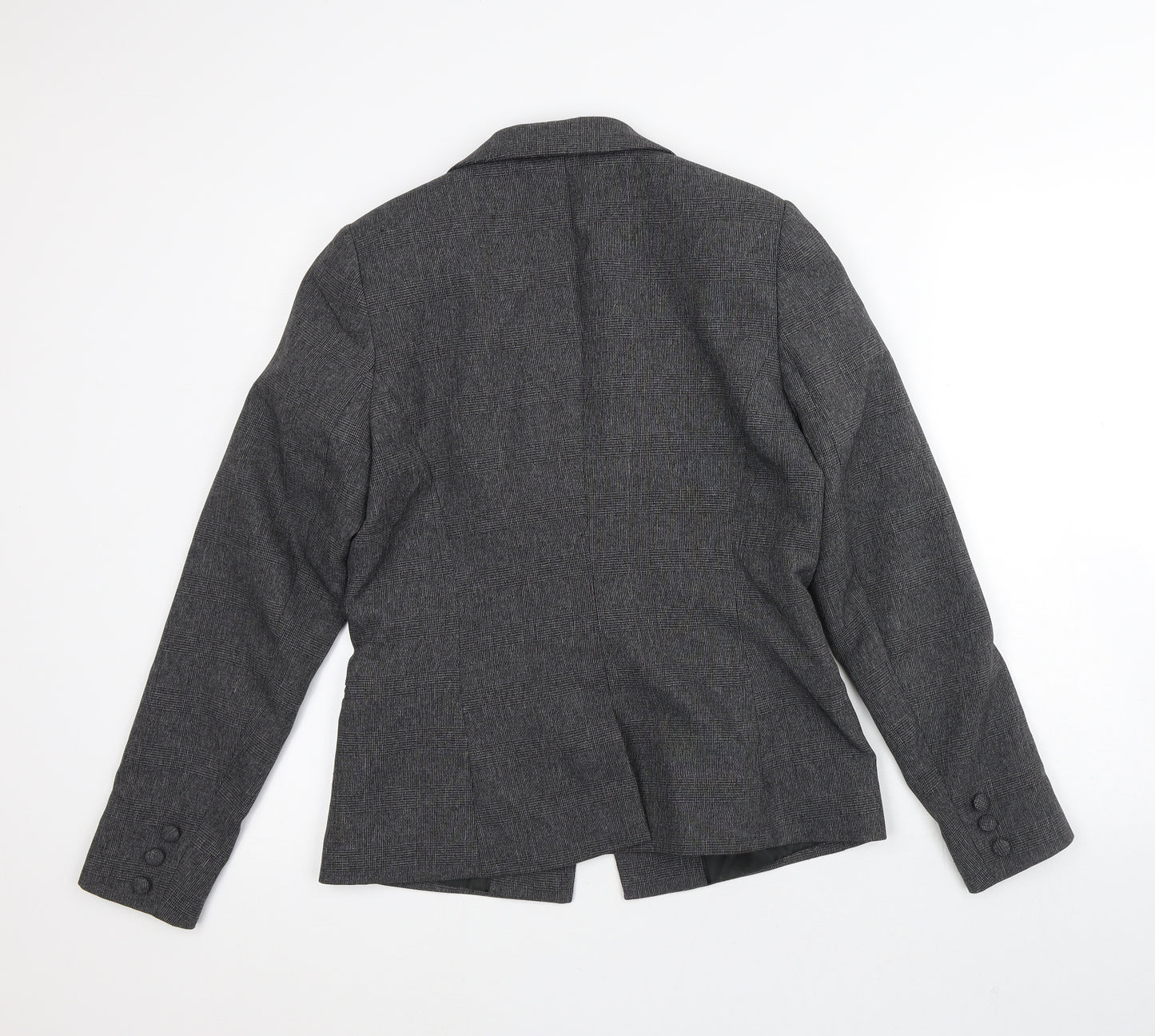 Very Womens Grey Plaid  Jacket Blazer Size 12