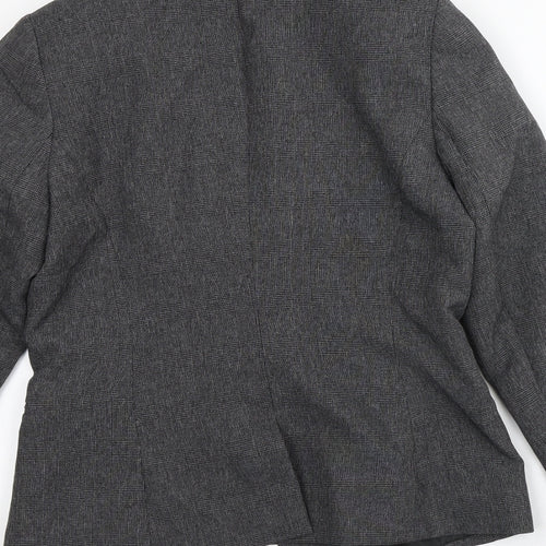 Very Womens Grey Plaid  Jacket Blazer Size 12