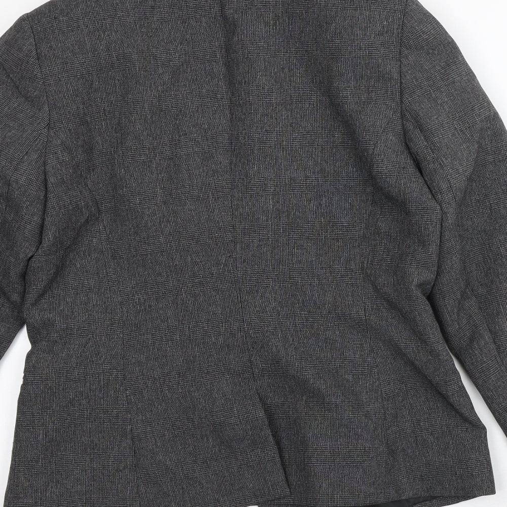 Very Womens Grey Plaid  Jacket Blazer Size 12