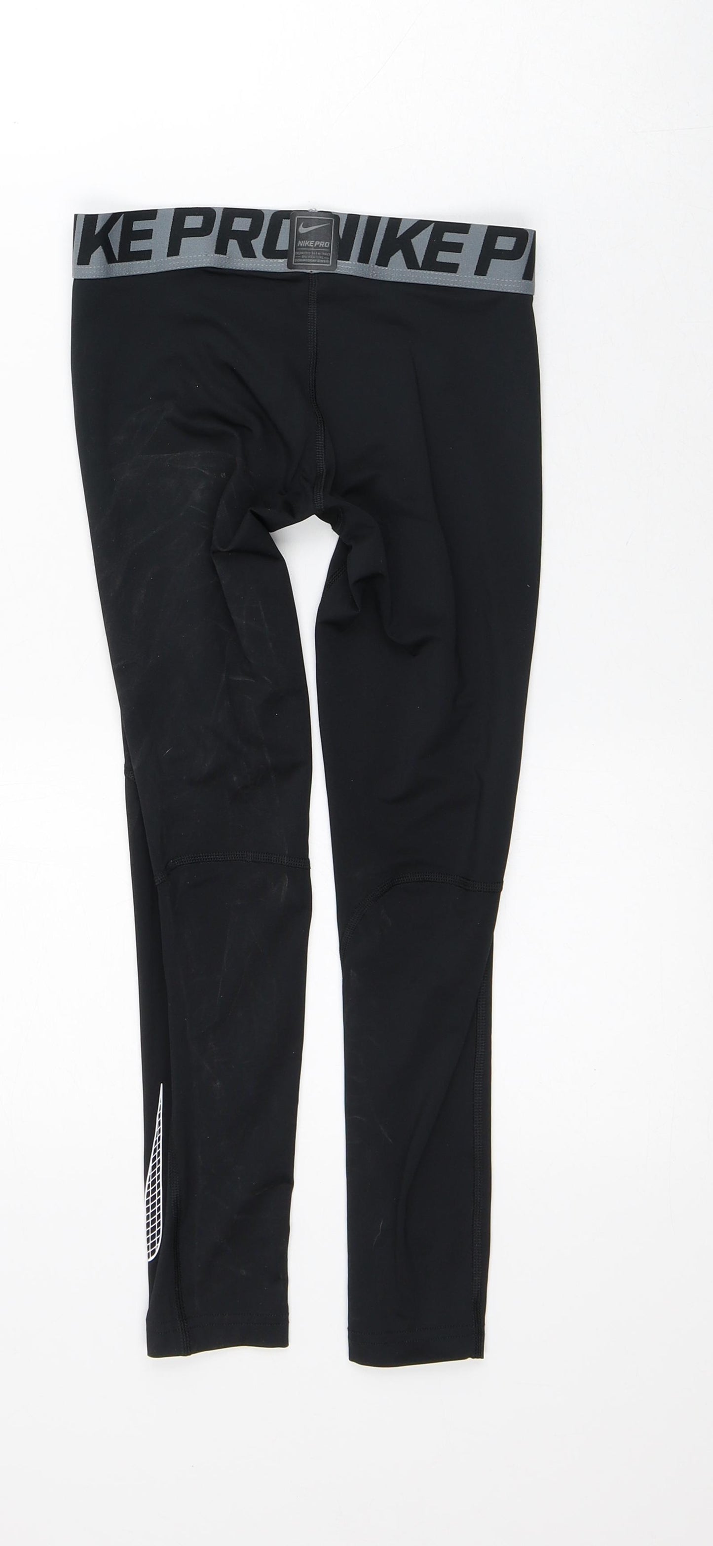 Nike Girls Black  Polyester Capri Trousers Size 8-9 Years L22 in Slim  - Activewear Leggings