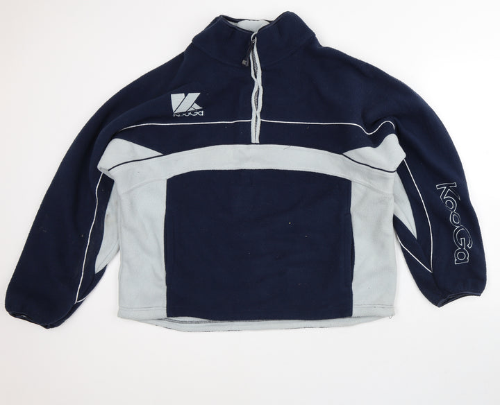 Kooga Mens Blue High Neck Striped Polyester Pullover Jumper Size M