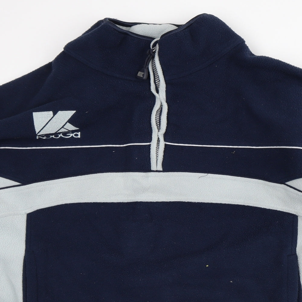 Kooga Mens Blue High Neck Striped Polyester Pullover Jumper Size M