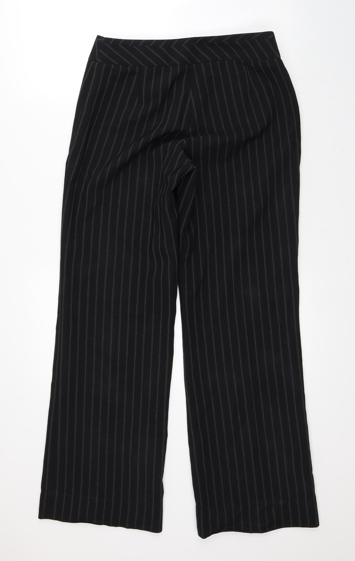 Florence and Fred Womens Black Striped Polyester Trousers  Size 10 L30 in Regular