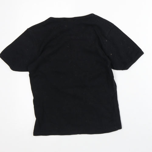 Ultratex Womens Black  100% Cotton Basic T-Shirt Size S Round Neck