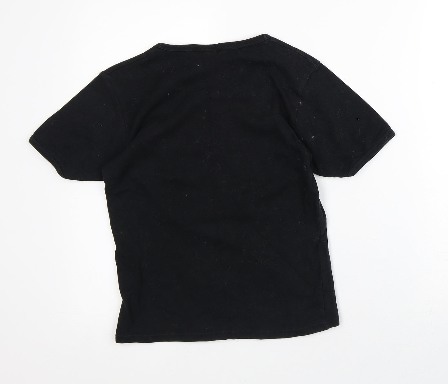 Ultratex Womens Black  100% Cotton Basic T-Shirt Size S Round Neck
