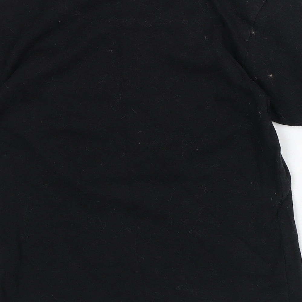 Ultratex Womens Black  100% Cotton Basic T-Shirt Size S Round Neck