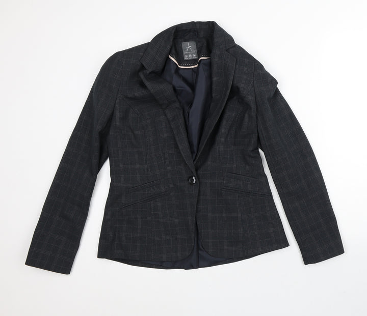 Atmosphere Womens Grey Plaid  Jacket Blazer Size 12