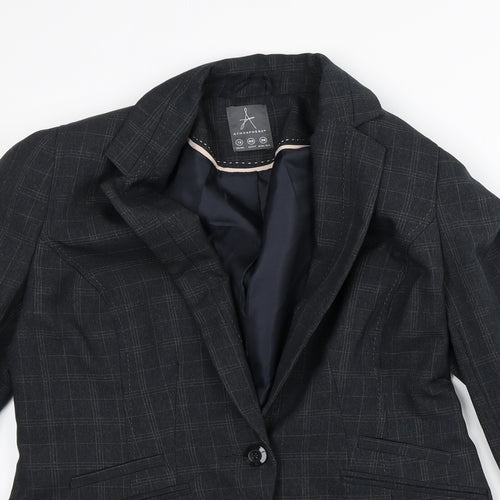 Atmosphere Womens Grey Plaid  Jacket Blazer Size 12