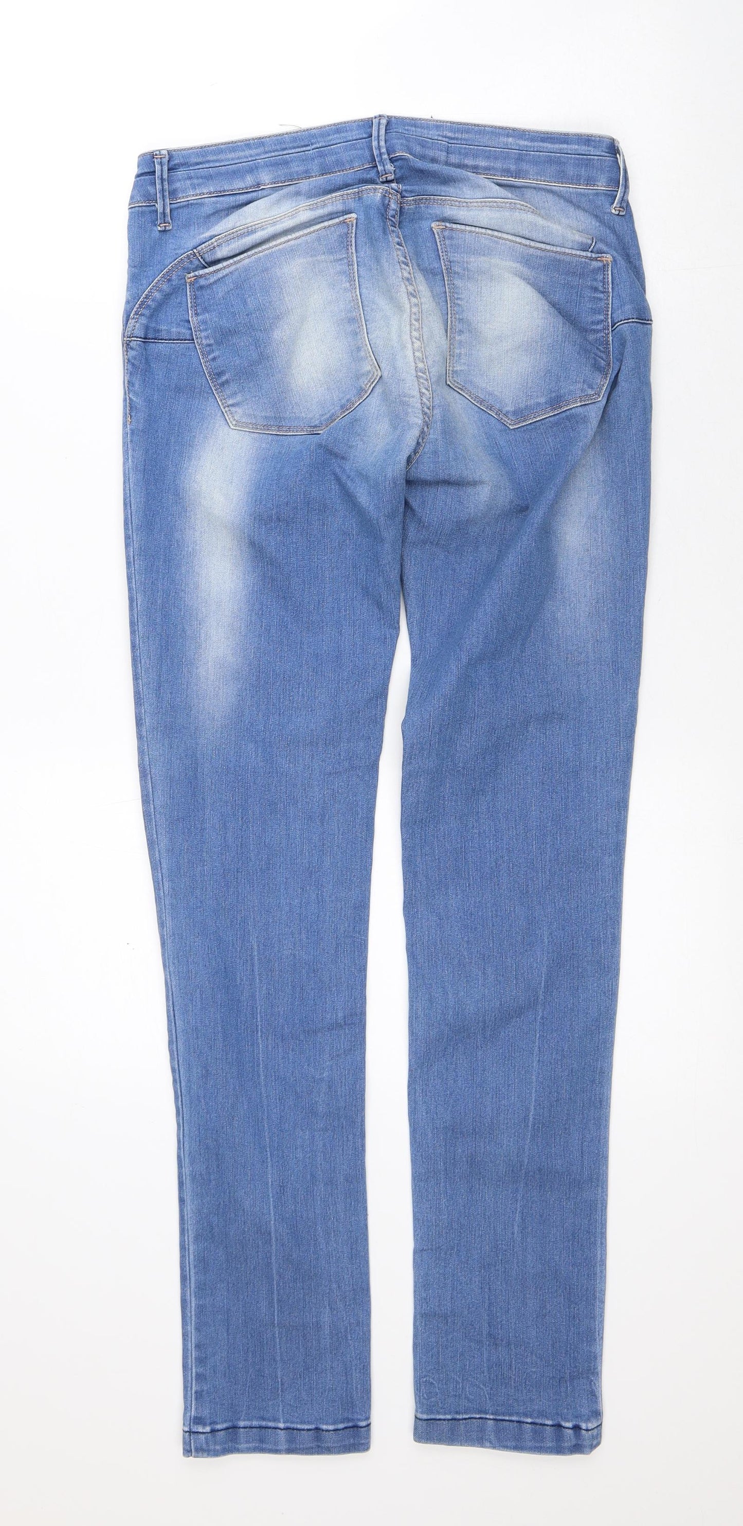 NEXT Womens Blue  Polyester Skinny Jeans Size 10 L30 in Regular
