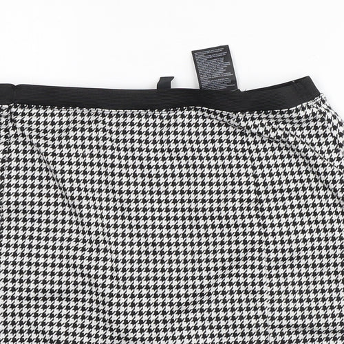 Divided Womens White Geometric Polyester A-Line Skirt Size M