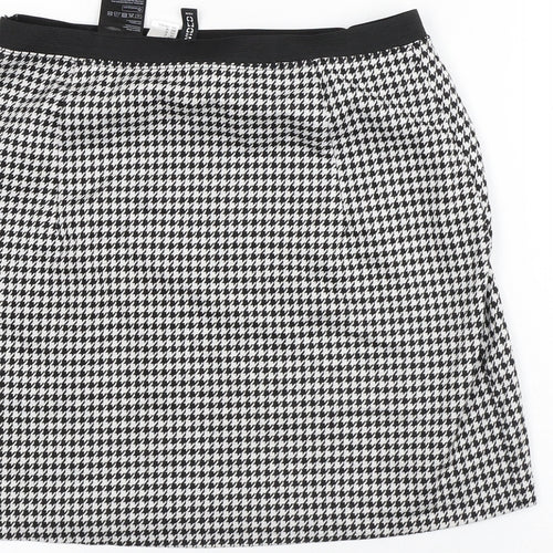 Divided Womens White Geometric Polyester A-Line Skirt Size M