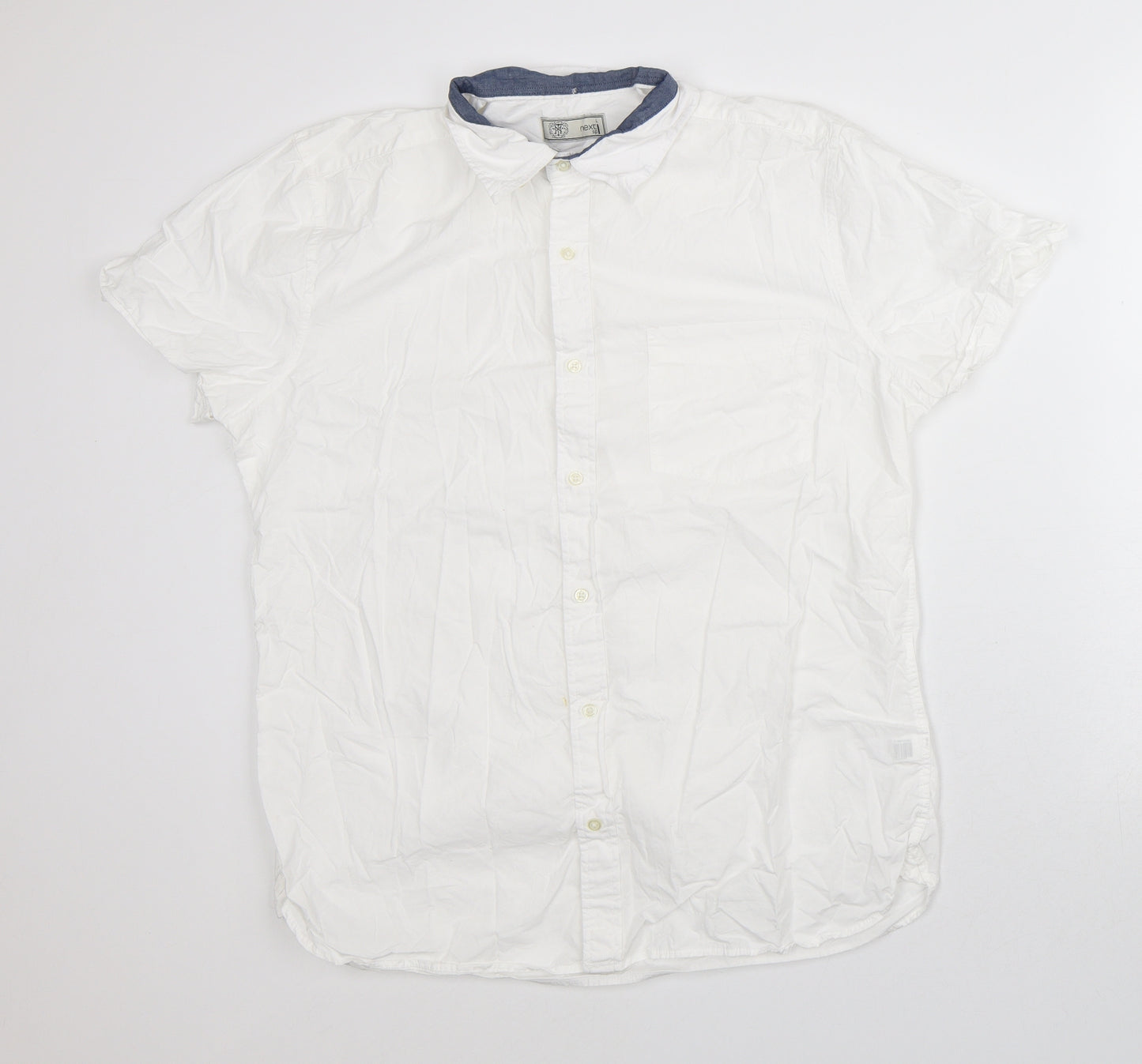 NEXT Mens White  Cotton  Button-Up Size L Collared