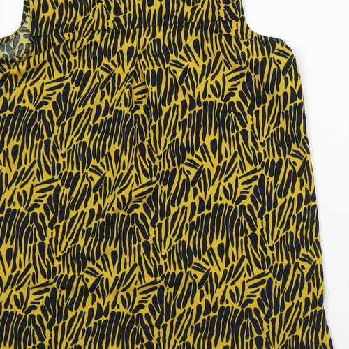 NEXT Womens Yellow Animal Print Polyester Tunic Tank Size 8 Round Neck