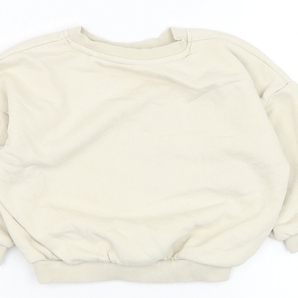 George Boys Beige  Cotton Pullover Jumper Size 18-24 Months  Pullover