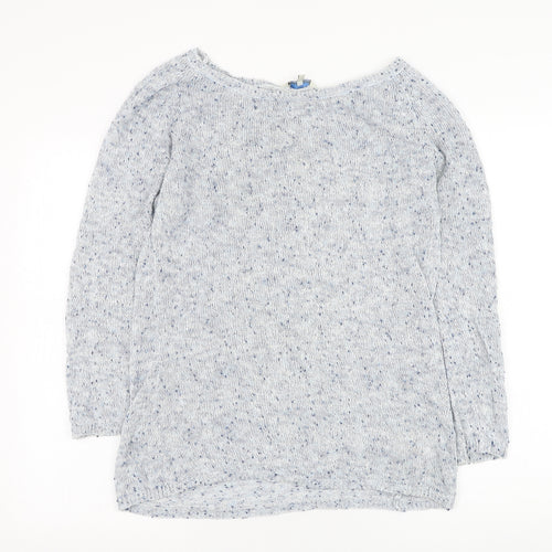 Peacocks Womens Blue Round Neck  Cotton Pullover Jumper Size 14