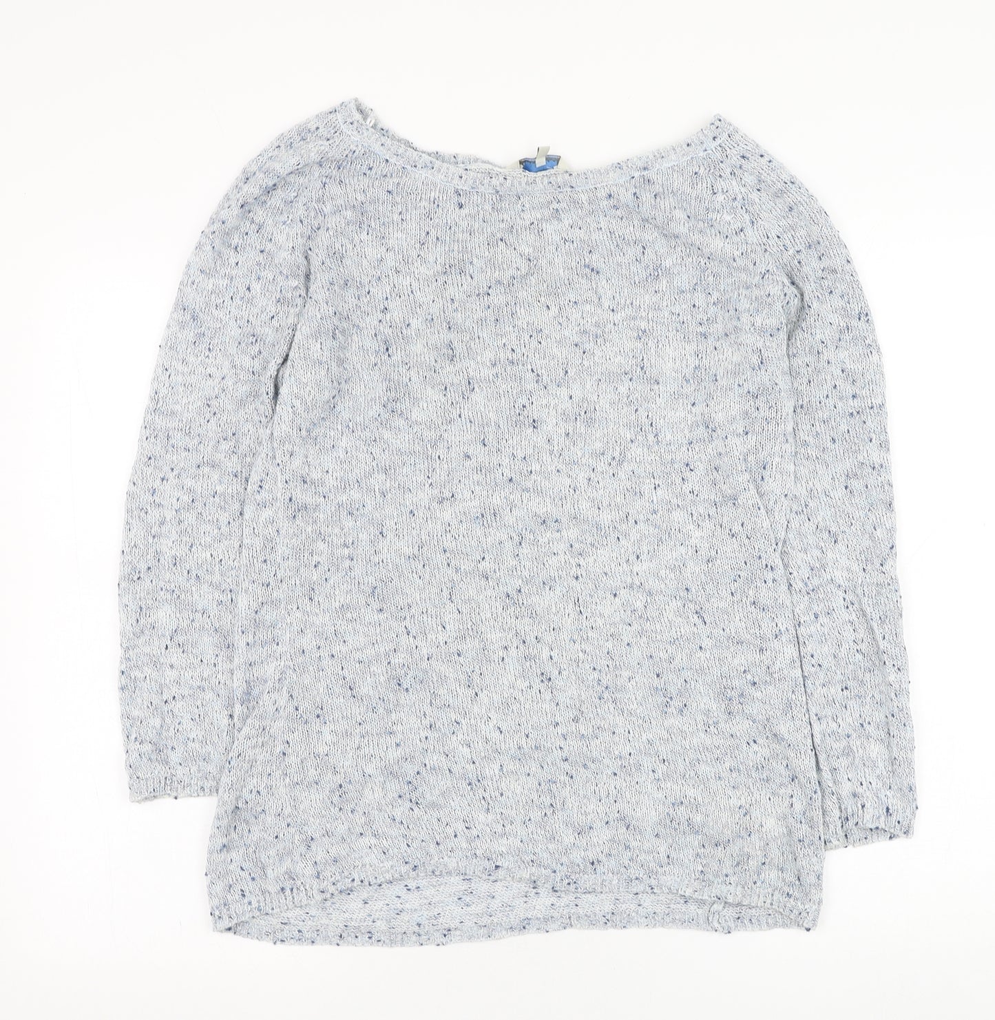 Peacocks Womens Blue Round Neck  Cotton Pullover Jumper Size 14