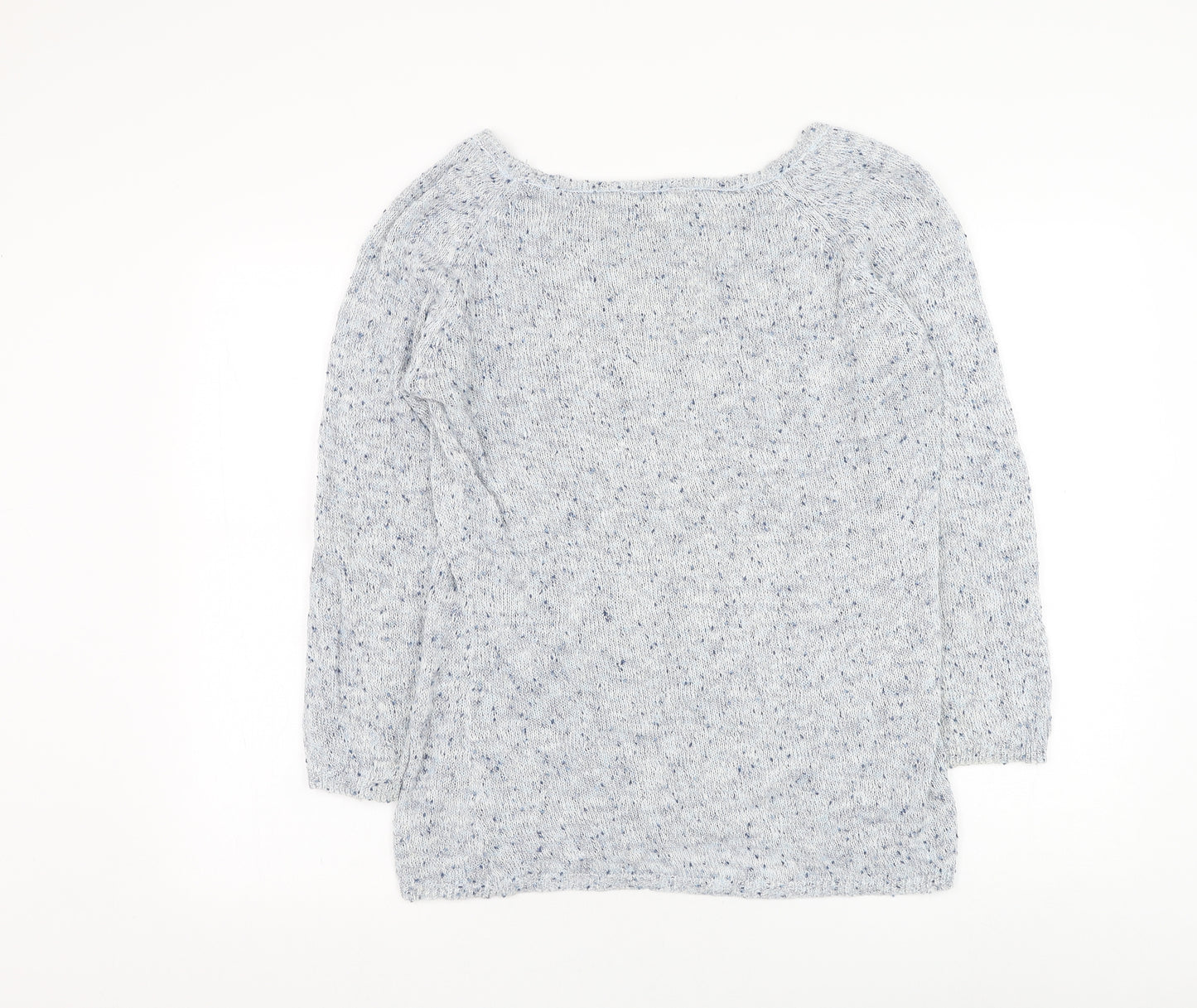Peacocks Womens Blue Round Neck  Cotton Pullover Jumper Size 14