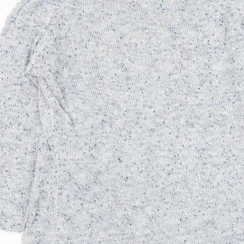 Peacocks Womens Blue Round Neck  Cotton Pullover Jumper Size 14