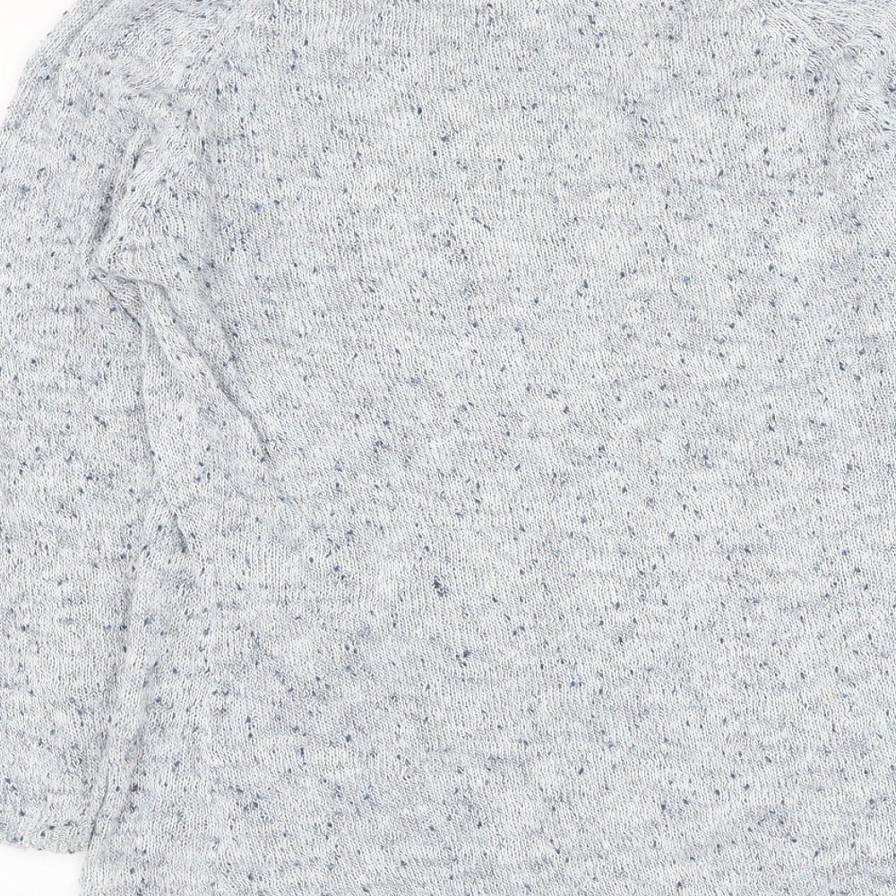 Peacocks Womens Blue Round Neck  Cotton Pullover Jumper Size 14