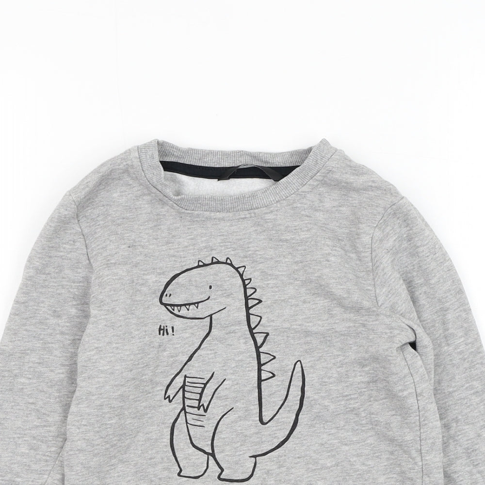 George Boys Grey  Cotton Pullover Sweatshirt Size 3-4 Years  Pullover - Dinosaur