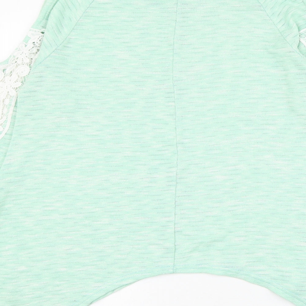 Paramour Womens Green Round Neck  Polyester Pullover Jumper Size L