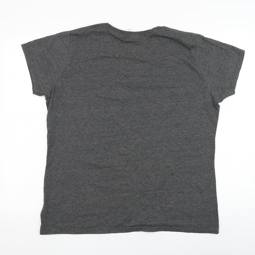 Delta Womens Grey  Cotton Basic T-Shirt Size XL Round Neck - New York