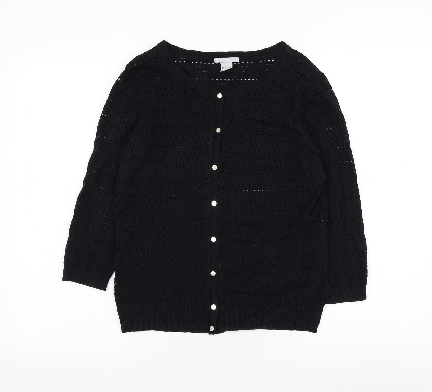 george & martha Womens Black Round Neck  Polyester Cardigan Jumper Size M