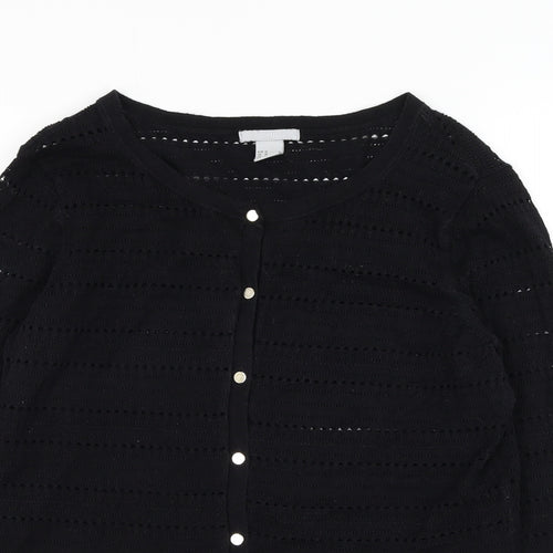 george & martha Womens Black Round Neck  Polyester Cardigan Jumper Size M