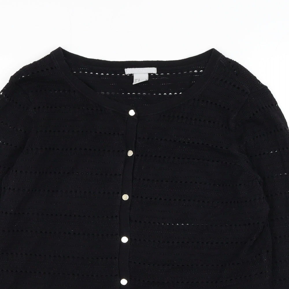 george & martha Womens Black Round Neck  Polyester Cardigan Jumper Size M