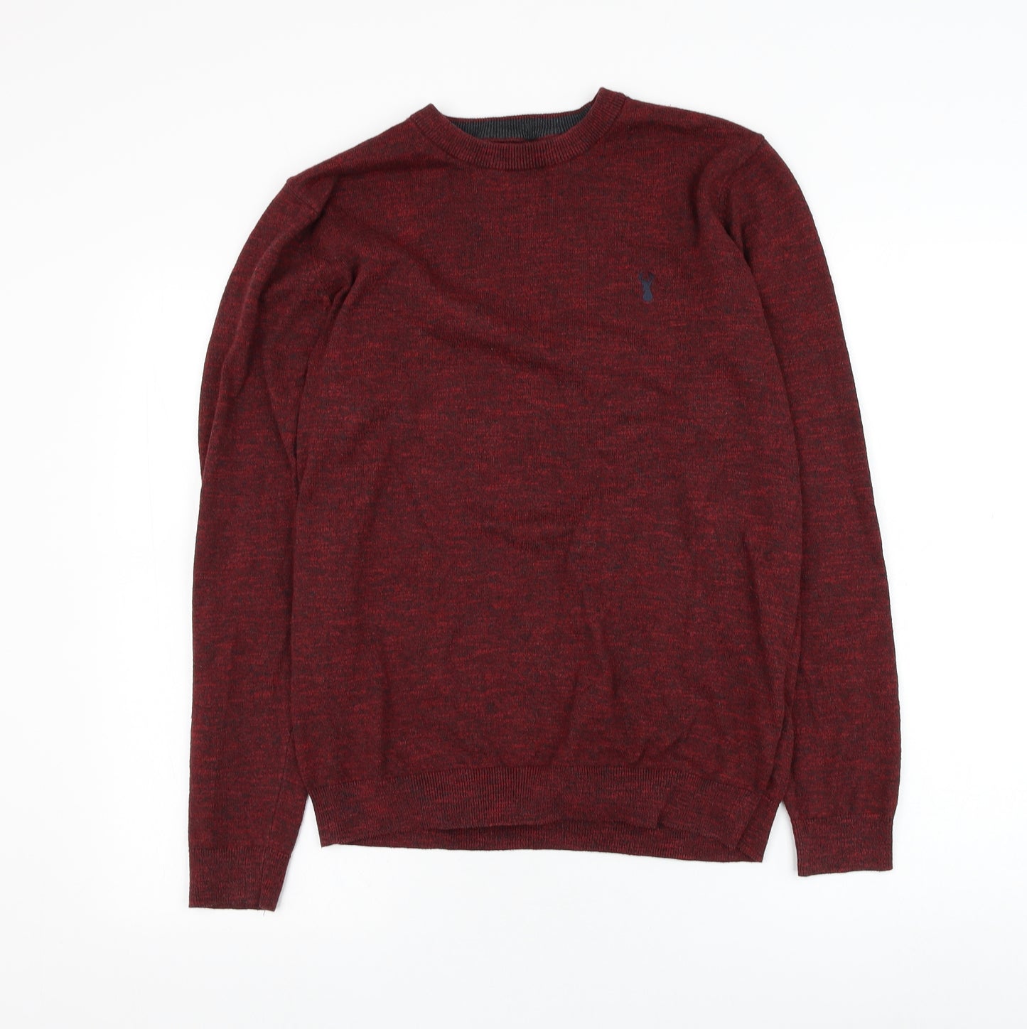 NEXT Mens Red Round Neck  Cotton Pullover Jumper Size M
