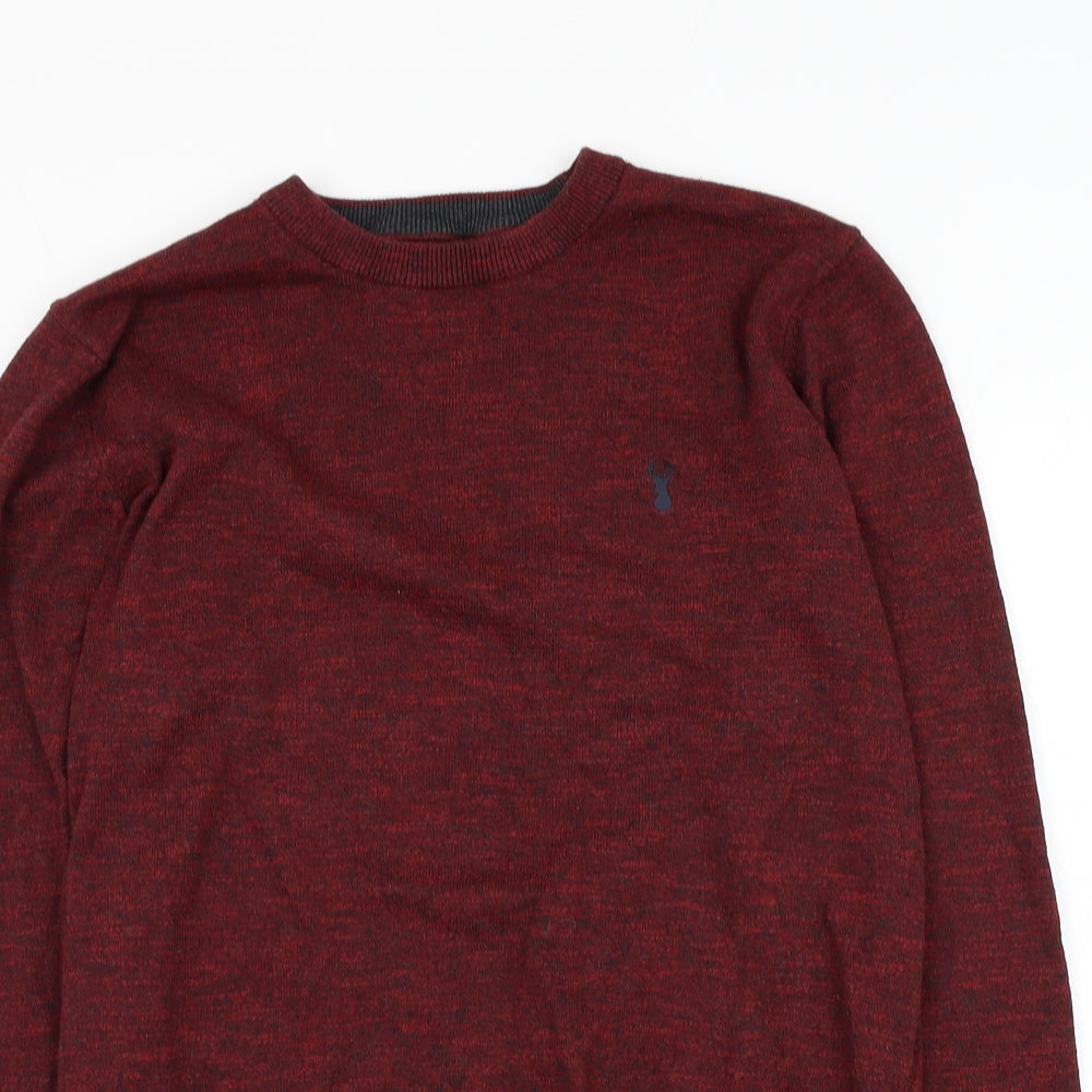 NEXT Mens Red Round Neck  Cotton Pullover Jumper Size M