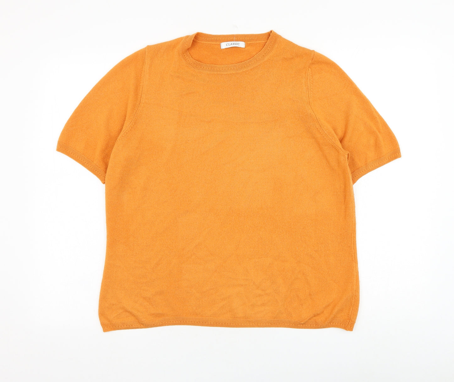 Marks and Spencer Womens Orange Round Neck  Acrylic Pullover Jumper Size 18