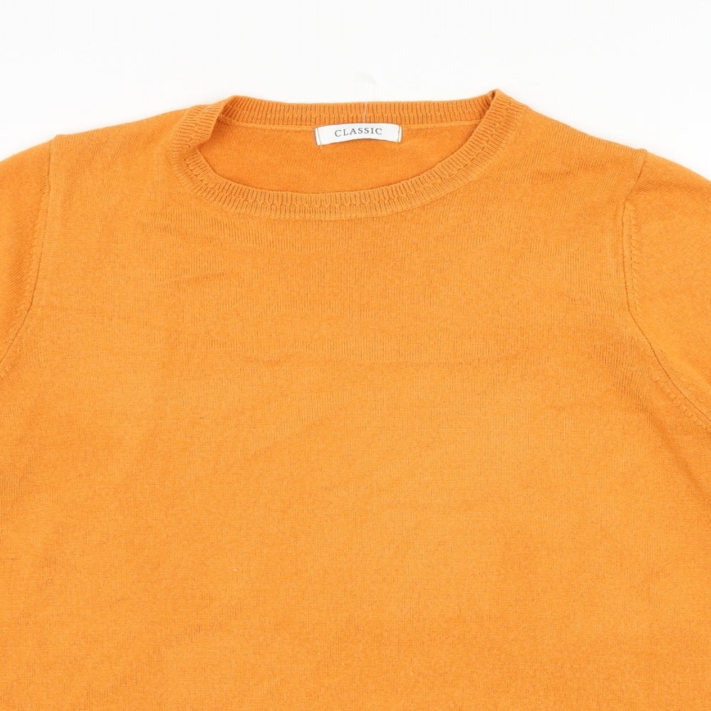 Marks and Spencer Womens Orange Round Neck  Acrylic Pullover Jumper Size 18