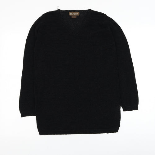 Monsoon Womens Black Round Neck  Viscose Pullover Jumper Size S