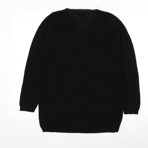 Monsoon Womens Black Round Neck  Viscose Pullover Jumper Size S