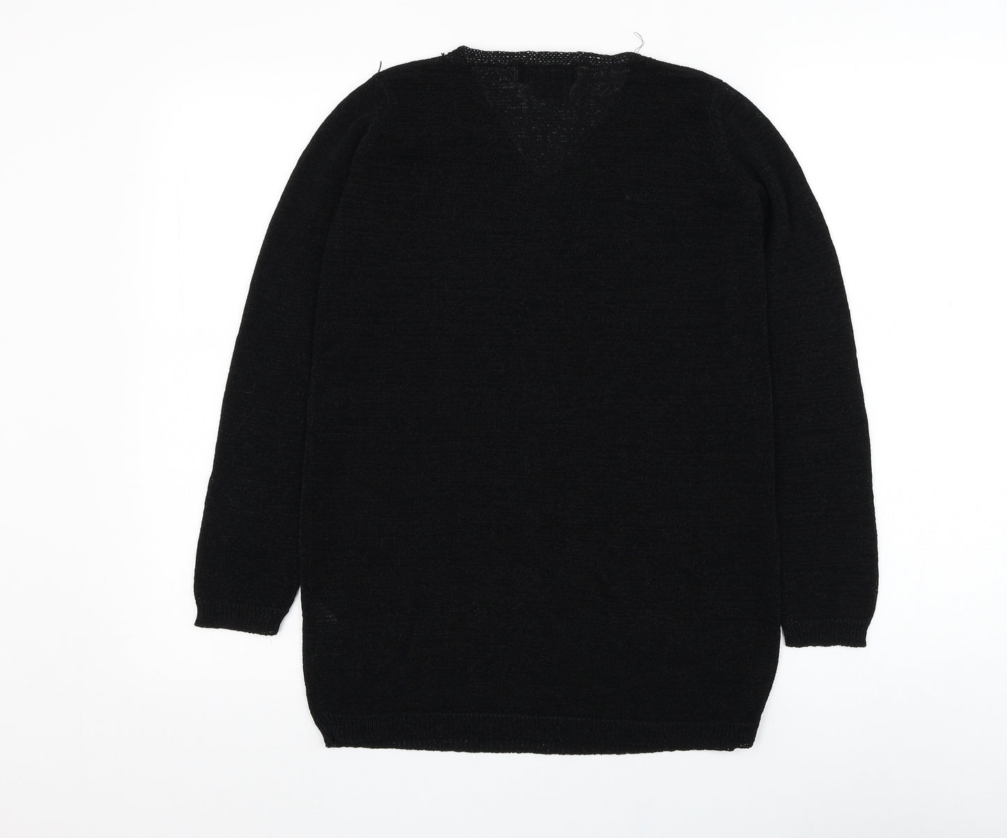 Monsoon Womens Black Round Neck  Viscose Pullover Jumper Size S