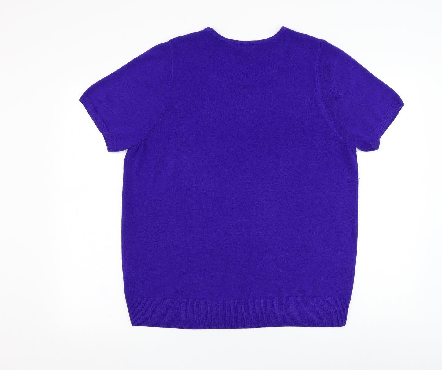 BHS Womens Blue Round Neck  Acrylic Pullover Jumper Size 20