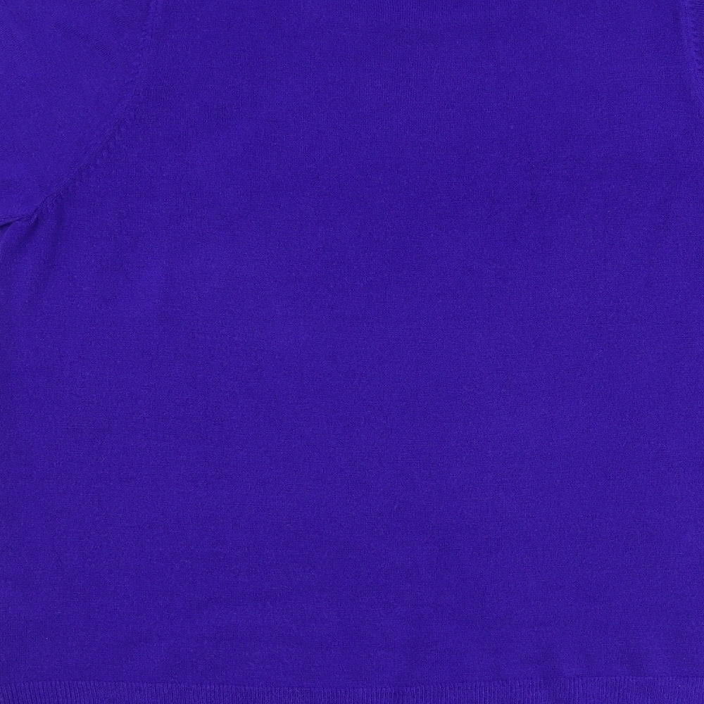 BHS Womens Blue Round Neck  Acrylic Pullover Jumper Size 20